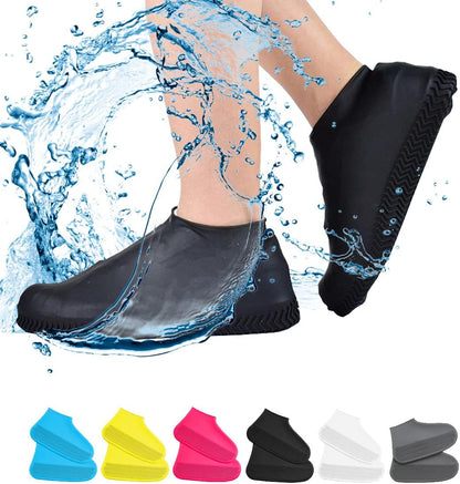 Waterproof Shoe Covers, Non-Slip Water Resistant Overshoes Silicone Rubber Rain Shoe Cover Outdoor Cycling Protectors Apply to Men, Women, Kids (Small, Black) | Lightweight Portable Overshoe Protector, Suitable for Cycling Outdoor Daily Use