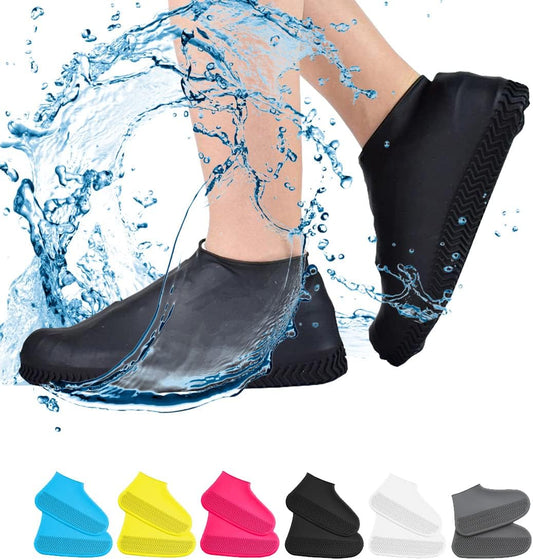 Waterproof Shoe Covers, Non-Slip Water Resistant Overshoes Silicone Rubber Rain Shoe Cover Outdoor Cycling Protectors Apply to Men, Women, Kids (Small, Black) | Lightweight Portable Overshoe Protector, Suitable for Cycling Outdoor Daily Use