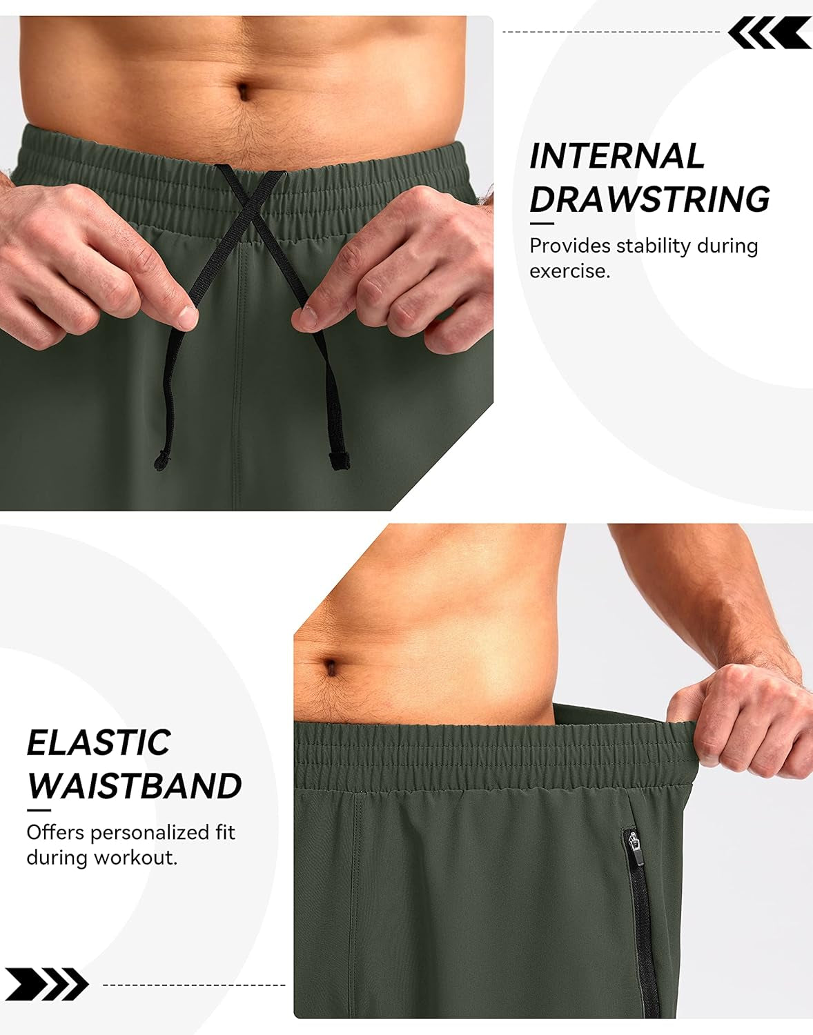 Men'S Workout Running Shorts 5"/7"/9" Lightweight Gym Athletic Shorts for Men with Zipper Pockets