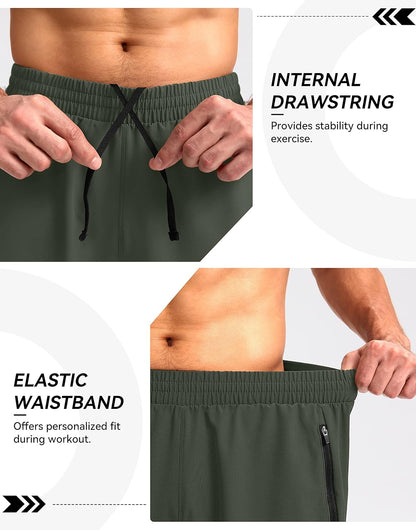 Men'S Workout Running Shorts 5"/7"/9" Lightweight Gym Athletic Shorts for Men with Zipper Pockets