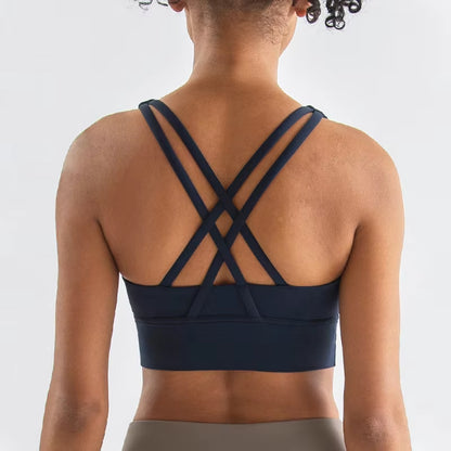 SOISOU Nylon Top Women Bra Sexy Top Woman Breathable Underwear Women Fitness Yoga Sports Bra for Women Gym 30 Colors