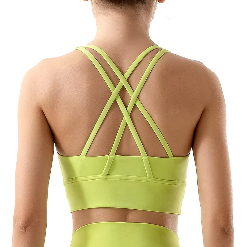 SOISOU Nylon Top Women Bra Sexy Top Woman Breathable Underwear Women Fitness Yoga Sports Bra for Women Gym 30 Colors