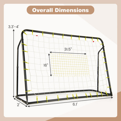 2-In-1 Kids Soccer Rebounder and Soccer Goal with Adjustable Height