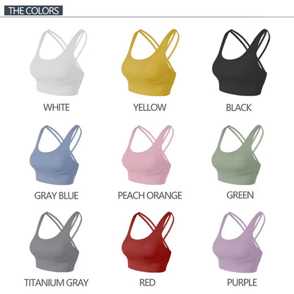 SOISOU Nylon Top Women Bra Sexy Top Woman Breathable Underwear Women Fitness Yoga Sports Bra for Women Gym 30 Colors