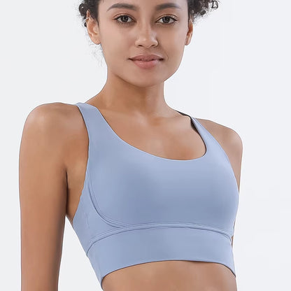 SOISOU Nylon Top Women Bra Sexy Top Woman Breathable Underwear Women Fitness Yoga Sports Bra for Women Gym 30 Colors