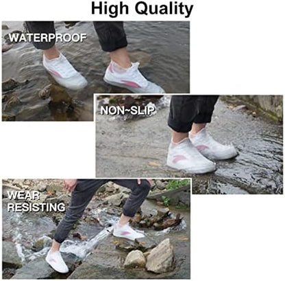 Waterproof Shoe Covers, Non-Slip Water Resistant Overshoes Silicone Rubber Rain Shoe Cover Outdoor Cycling Protectors Apply to Men, Women, Kids (Small, Black) | Lightweight Portable Overshoe Protector, Suitable for Cycling Outdoor Daily Use