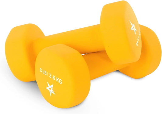 Neoprene Coated Dumbbell for Women, Black, 10 Lb Pair